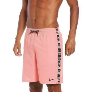 NWT NIKE Logo Tape 9" Volley Shorts Bleached Coral Men Size S